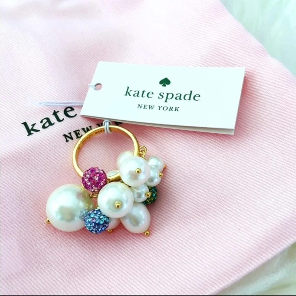 Kate Spade Pearl Power Multicolor Color Crystals Cluster Rings